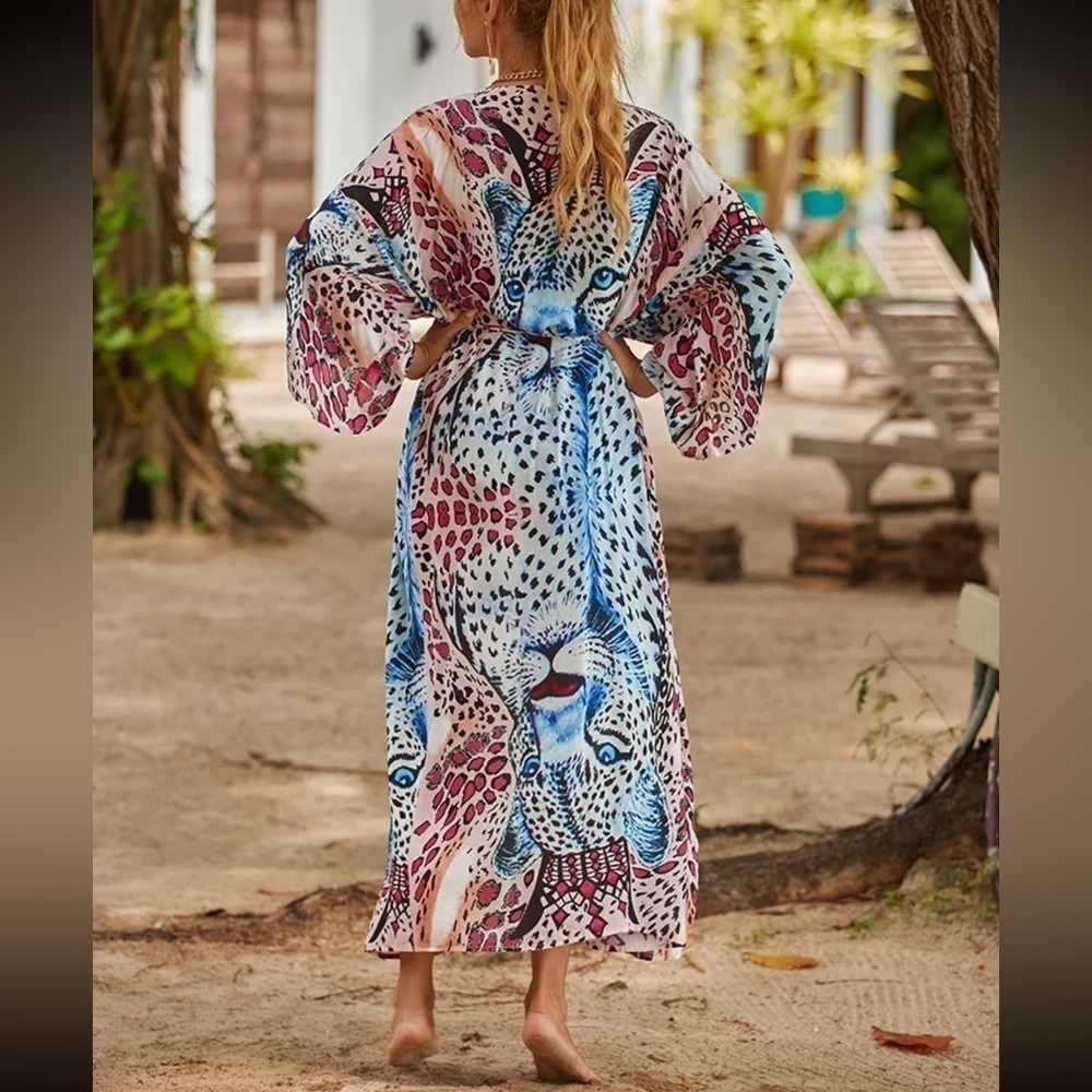 Bohemian Kimono Beach Coverup Cardigan - Picture 5 of 5